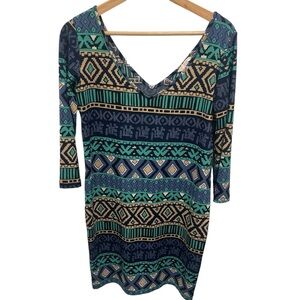 Tori Richard Honolulu Dress Pacific Holiday Vacation Party Pattern Dress Small